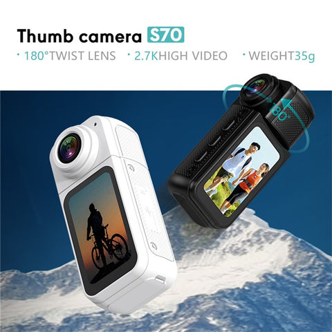 S70 Thumb Camera Rotation Lens WiFi DV Camera 2.7K HD First Person View Sports Cycling Pet Camera