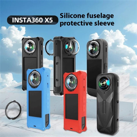 For Insta360 X5 Panoramic Camera Silicone Protective Case Shockproof Anti Scratch Dust Cover