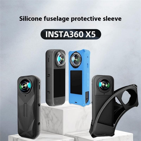 For Insta360 X5 Panoramic Camera Silicone Protective Case Shockproof Anti Scratch Dust Cover