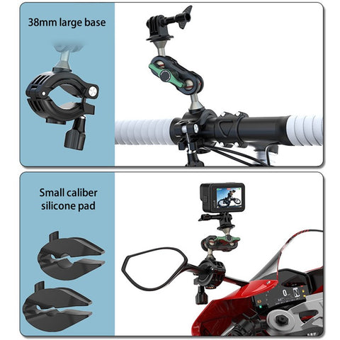 FLW402 Bike Motorcycle Handlebar Camera Holder 360 Degrees Rotary Aluminum Bike Camera Adapter Mount