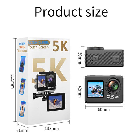 V5 5K WiFi EIS Anti-shake Action Camera 30m Waterproof Dual Screen Sports Camera