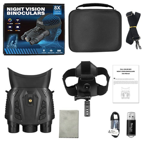 DT69 Portable Head-Mounted Infrared Night Vision Digital Binoculars Camera, without GPS