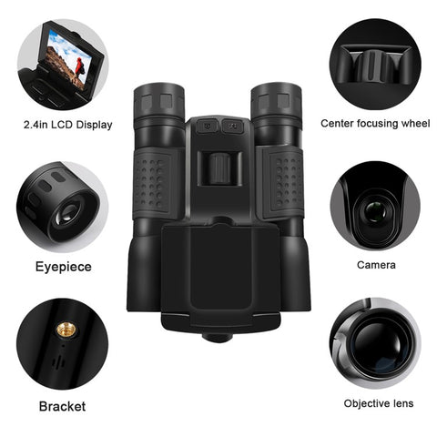 DT30 2.4" LCD Display HD Binoculars for Outdoor Bird Watching, 12X32 Powerful Digital Binoculars