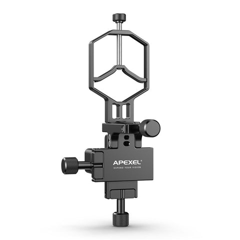 APEXEL APL-F003 Universal Digiscoping Adapter Phone Telescope 3-Axis Metal Holder Mount Eyepiece Connector