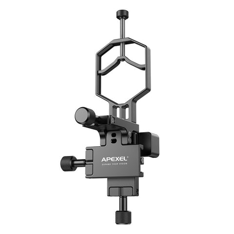 APEXEL APL-F003 Universal Digiscoping Adapter Phone Telescope 3-Axis Metal Holder Mount Eyepiece Connector