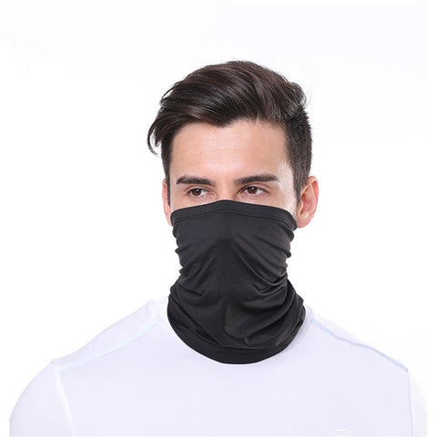 Dust and Sun Protection Summer Outdoor Cycling Half Face Mask Solid Color Ice Silk Elastic Neck Gaiter