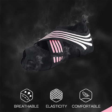 AB005 Anti-skid Elastic Yoga Shoes Cross Strap Ladies Soft Sole Pilates Dance Shoes