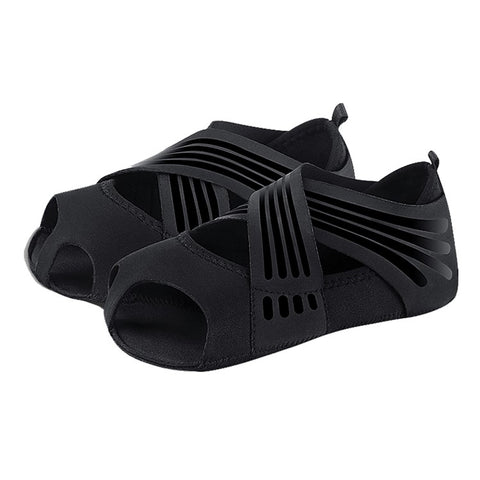 AB005 Anti-skid Elastic Yoga Shoes Cross Strap Ladies Soft Sole Pilates Dance Shoes