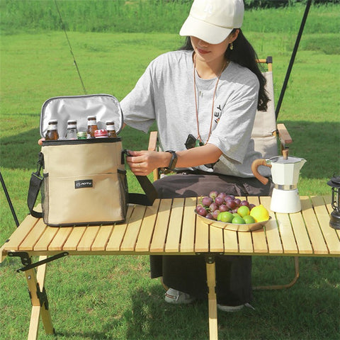 AOTU 11L Outdoor Camping Picnic Insulated Lunch Food Storage Drink Cooling Bag with Shoulder Strap