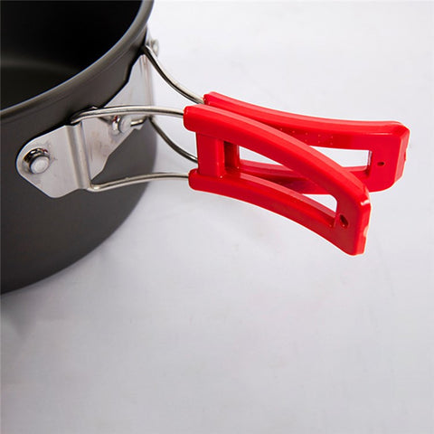 MOUNTAINHIKER Picnic Pot + Pan + Teapot Cookware Set for Hiking Camping Fishing Outdoors (No FDA Certificate, BPA-free)