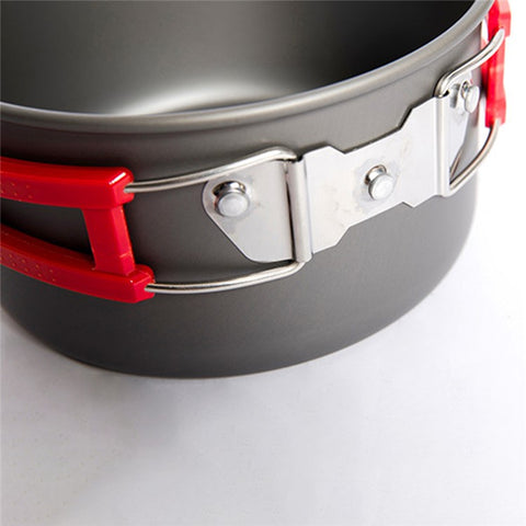 MOUNTAINHIKER Picnic Pot + Pan + Teapot Cookware Set for Hiking Camping Fishing Outdoors (No FDA Certificate, BPA-free)