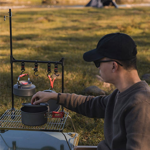 MOUNTAINHIKER Picnic Pot + Pan + Teapot Cookware Set for Hiking Camping Fishing Outdoors (No FDA Certificate, BPA-free)