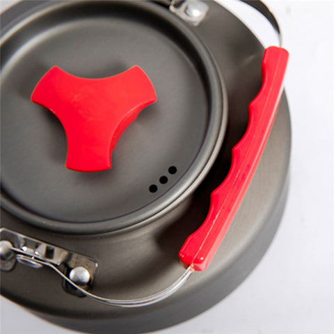 MOUNTAINHIKER Picnic Pot + Pan + Teapot Cookware Set for Hiking Camping Fishing Outdoors (No FDA Certificate, BPA-free)