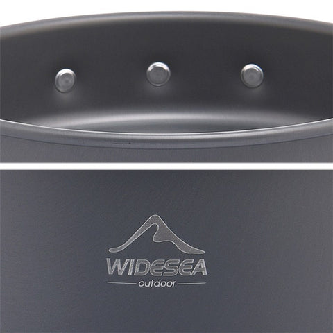 WIDESEA WSC-203J Suitable for 2-3 People Aluminum Camping Cookware Set Lightweight Outdoor Picnic Boiling Pot Teapot Frying Pan (BPA-free, No FDA Certified)