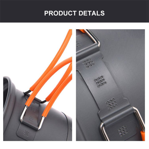 WIDESEA WSC-105 Camping Cookware Energy-gathering Ring Bottom Lightweight Pot for Backpacking Outdoor BBQ Hiking Picnic (BPA-free, No FDA Certified)