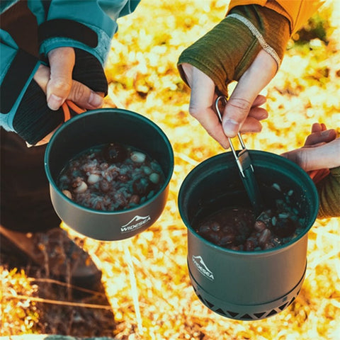 WIDESEA WSC-105 Camping Cookware Energy-gathering Ring Bottom Lightweight Pot for Backpacking Outdoor BBQ Hiking Picnic (BPA-free, No FDA Certified)