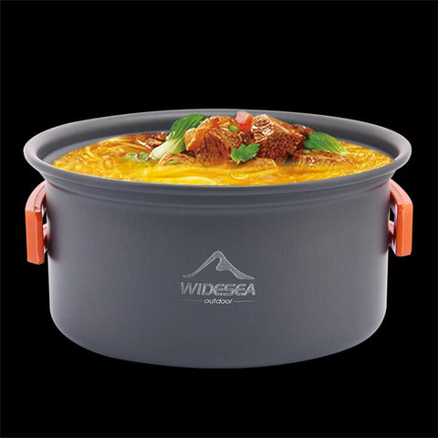 WIDESEA WSC-202J Aluminum Camping Cookware Set for 2-3 People, Lightweight Boiling Pot Teapot Frying Pan (BPA-free, No FDA Certified)