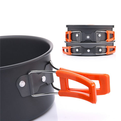 WIDESEA WSC-202J Aluminum Camping Cookware Set for 2-3 People, Lightweight Boiling Pot Teapot Frying Pan (BPA-free, No FDA Certified)