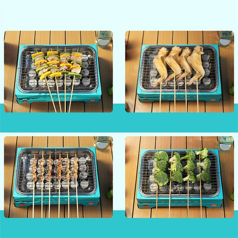 Outdoor Disposable Barbecue Stove Kraft Paper + Stainless Steel BBQ Grill Wash-free Lazy Camping Picnic Stove (BPA Free, No FDA Certification)