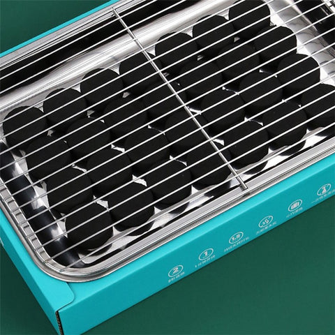 Outdoor Disposable Barbecue Stove Kraft Paper + Stainless Steel BBQ Grill Wash-free Lazy Camping Picnic Stove (BPA Free, No FDA Certification)