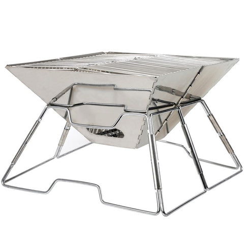 HALIN Outdoor Camping Detachable BBQ Tool Stainless Steel Charcoal Grill for Hiking Picnics (BPA-Free, No FDA Certified)