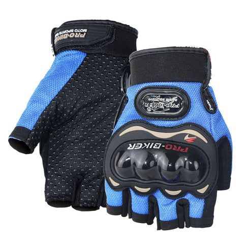 PRO-BIKER MCS-04C Half Finger Motorcycle Riding Gloves Breathable Knuckle Protection Gloves for Cycling Motorbike Sports