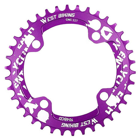 WEST BIKING 104BCD 32T Positive and Negative Single Chainring Aluminum Alloy CNC MTB Toothed Discs for Bikes