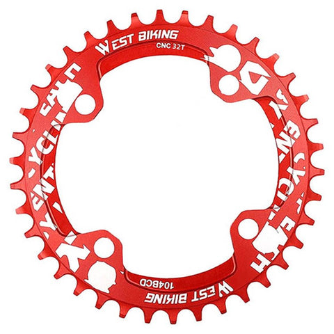 WEST BIKING 104BCD 32T Positive and Negative Single Chainring Aluminum Alloy CNC MTB Toothed Discs for Bikes