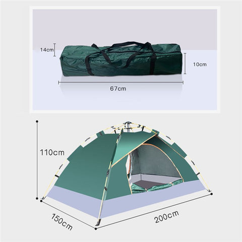 Outdoor Camping Tent Rain-proof Windproof Easy Open Automatic Tent, 200x150x110cm
