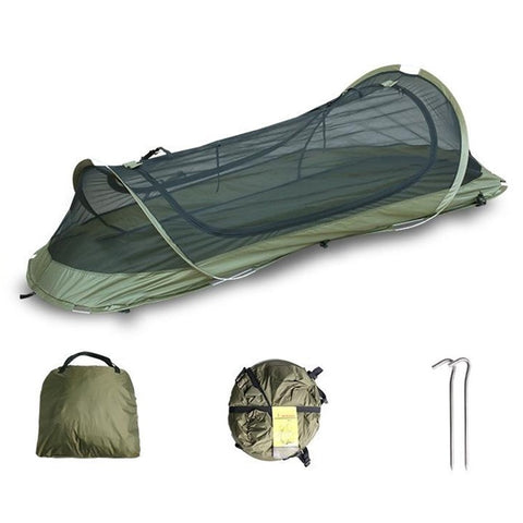 Single Person Quick Open Hiking Tent Outdoor Mosquito Proof Tactical Camping Shelter with Storage Bag