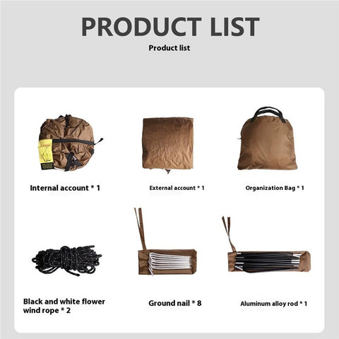 Single Person Quick Open Mosquito Proof 210T Polyester Hiking Camping Tent with Outer Tent and Storage Bag