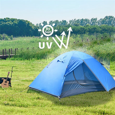 DESERT&FOX Rainproof Double Layer Tent Waterproof Camping Hiking One Door Tent (Aluminum Pole)