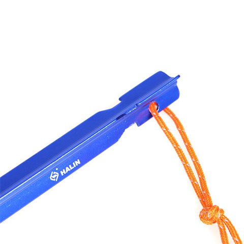 HALIN 4Pcs 18cm Aluminum Alloy Tent Stake Outdoor Camping Canopy Tarp Fixing Ground Pegs with Rope