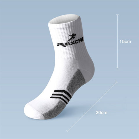 REXCHI XWZ10 1 Pair Cotton Cycling Socks Athletic Running Compression Sports Socks for Men, Women