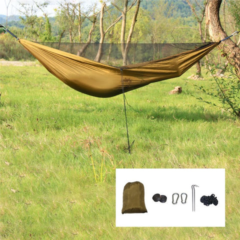 260x140cm Tree Hanging Hammock Camping Bedding with Mosquito Net
