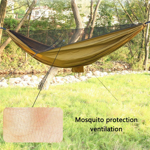 260x140cm Tree Hanging Hammock Camping Bedding with Mosquito Net