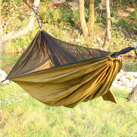 260x140cm Tree Hanging Hammock Camping Bedding with Mosquito Net