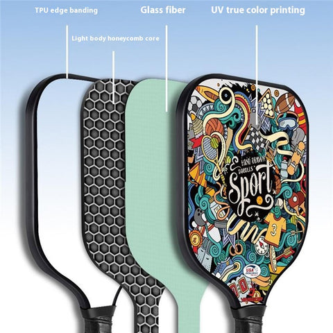 VINSGUIR 1 Pair Fiberglass Pickleball Rackets with 4 Balls and Storage Bag