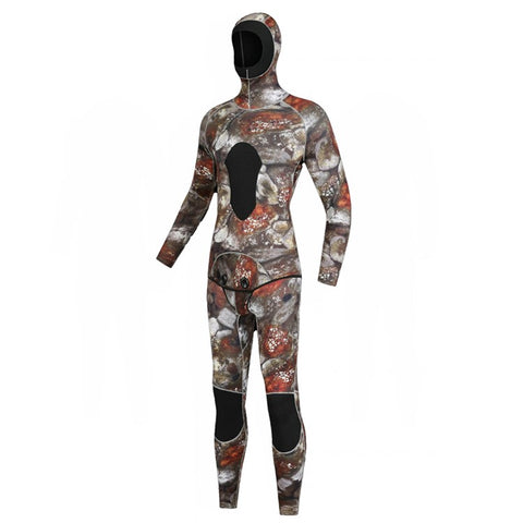 BLUE DIVE WDS-2089 3mm Neoprene Freediving Wetsuit Diving Suit Hooded Top Pants, Size: XL