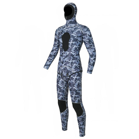 BLUE DIVE WDS-2089 3mm Neoprene Freediving Wetsuit Diving Suit Hooded Top Pants, Size: M