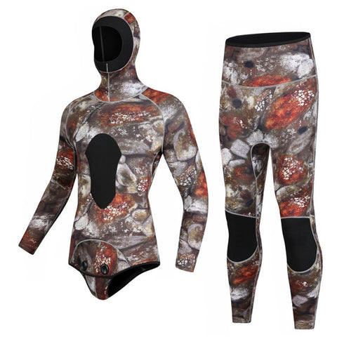 BLUE DIVE WDS-2089 3mm Neoprene Freediving Wetsuit Diving Suit Hooded Top Pants, Size: S