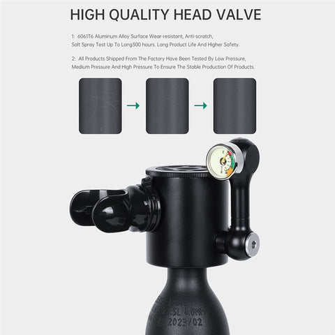 DIDEEP X3000Pro 5-10 Mins Diving 0.5L Mini Lung Air Tank with Standard Adapter + Anti-lost Lanyard Kit Set, Style B