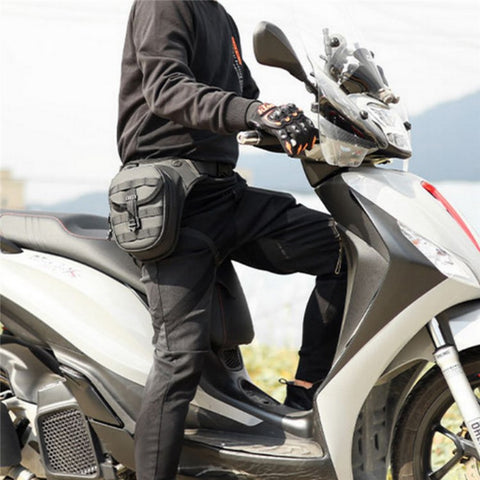 RZAHUAHU Waterproof Motorcycle Leg Bag Waist Pouch Expandable Riding Pack Crossbody Bag