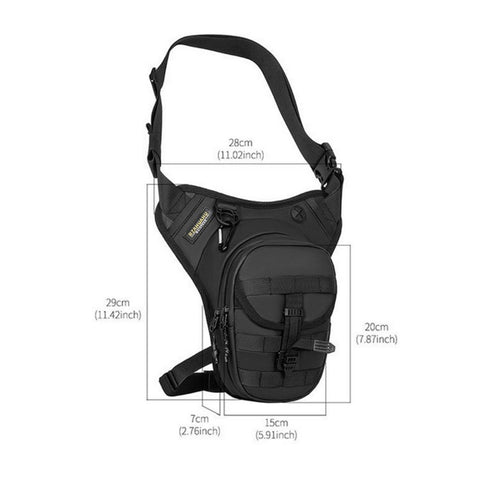 RZAHUAHU Waterproof Motorcycle Leg Bag Waist Pouch Expandable Riding Pack Crossbody Bag