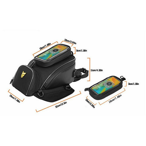 RZAHUAHU Waterproof Motorcycle Tank Bag Touch Screen Phone Pouch with Shoulder Strap