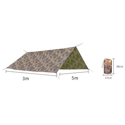 3x5m Outdoor Camouflage Tarp Camping Shelter Sun Shade 210T Waterproof Tent Canopy