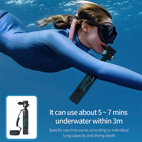 CHIKADIV C300-A7 0.5L Portable Scuba Tank Diving Gear Diving Tank Diving Cylinder with Storage Bag / Strap Diving Equipment Kit for Diver