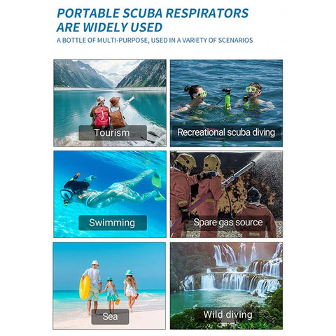 CHIKADIV C300-A1 Mini Scuba Tank Diving Gear for Diver 0.5L Diving Tank Diving Cylinder with 5-10 Minutes Backup Diving Equipment Kit for Underwater