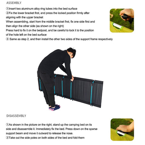 Camping Cot for Outdoor Backpacking Hiking Travel Tent Ultralight Folding Sleeping Bed