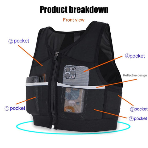 2235 Hydration Running Vest Reflective Sports Chest Bag Front Chest Pack for Cycling Race Marathon Hiking